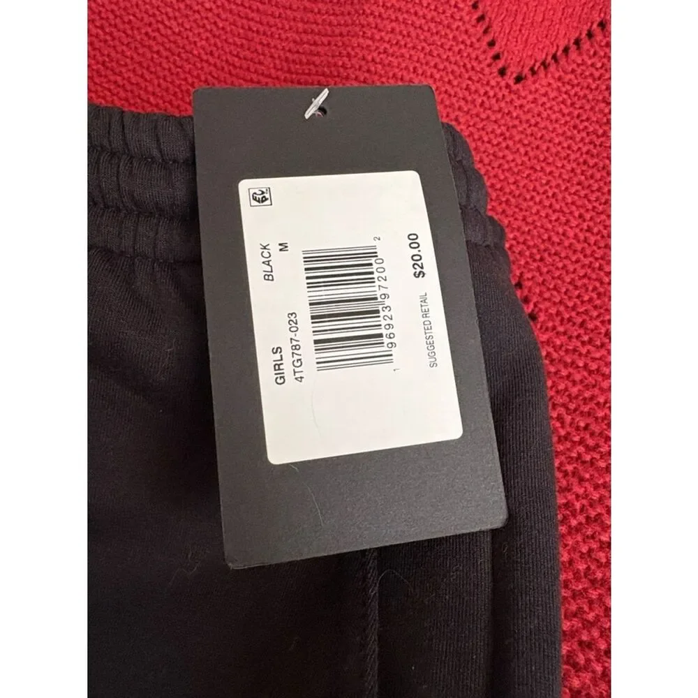 NWT Girls Converse Black Logo Fleece Sweatpants size M